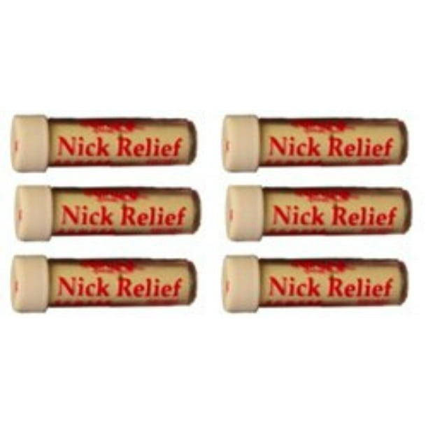 Nick Relief Styptic Powder * 6 Vials, Stops Bleeding for Minor Cuts