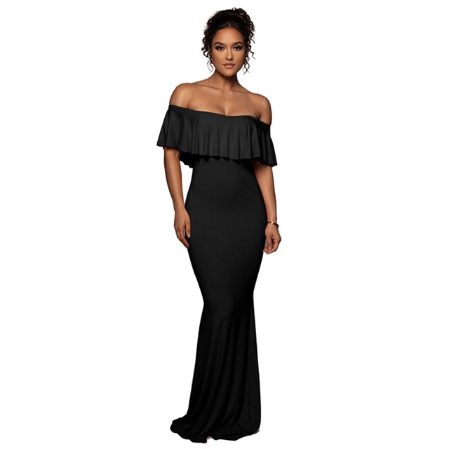 Txlixc Vestido de noche de hombro desnudo para mujeres Txlixc moda
