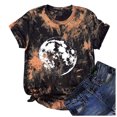 thumbnail image 4 of Camiseta con estampado de sol y luna para mujer, camiseta de manga corta con cuello redondo, camiseta informal divertida y bonita para chica adolescente OAVQHLG3B Store  lin121212, 4 of 4