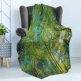 thumbnail image 4 of Forest Soft Flannel Fleece Throw Blanket, Evergreen Back Nature Area Mother Earth Lime Trunk Mangrove Flora Willow Photography, Cozy Plush for Indoor and Outdoor Use, 50" x 60", Green, by Ambesonne, 4 of 5