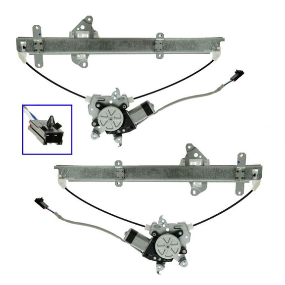 TRQ Power Window Regulators Front w/ Motor Pair of 2 for Nissan Frontier Xterra WRA50210