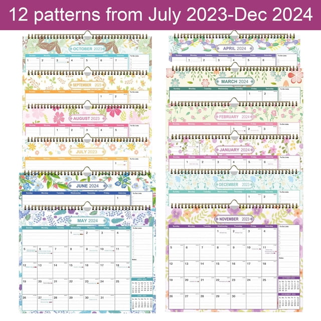 Methold Calendario colgante duradero del planificador del calendario 2024 para el calendario de pared diario 2024 para el planificador cartulina