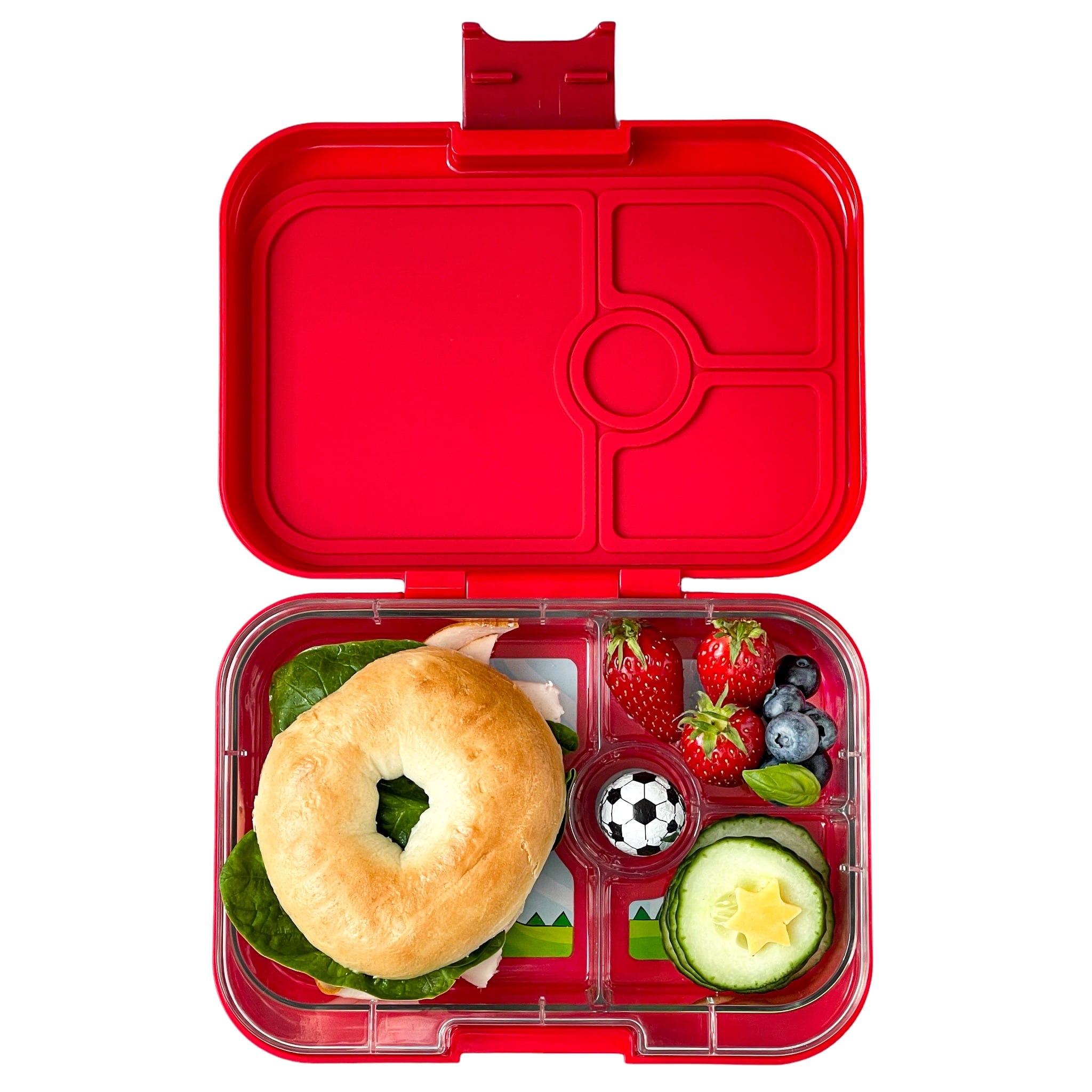 Yumbox Panino Leakproof Bento Lunch Box – Wow Red Dino, 4 Compartments, Removable Tray, BPA-Free.