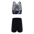 thumbnail image 2 of MSemis Kids Girls 2Pcs Workout Sports Outfit Crop Top Boyshorts Tracksuits, 2 of 5