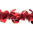 thumbnail image 5 of Northlight 50' x 2.5" Unlit Shiny Red Tinsel with Polka Dots Christmas Garland, 5 of 5