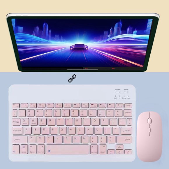 Aqestyerly Bluetooth Wireless Keyboard and Mini Mouse Set for Tablet,Cell Phone and Computer,Compact Bluetooth Keyboard with Mouse for Efficient Typing HWRETIE