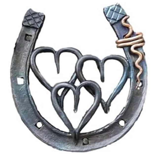 Handmade Horseshoe, Cast Horseshoe Wall Decor, Good Lucky Horseshoe, Hand Cast Horseshoe with Love Wall Decor C