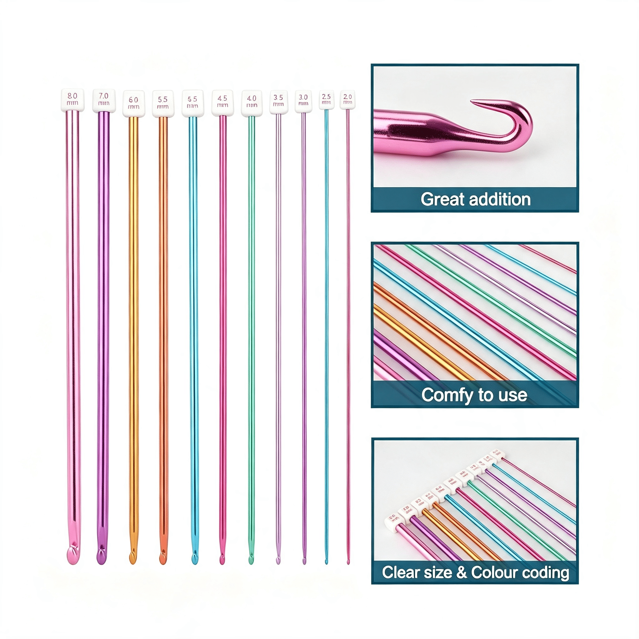 Anodized Crochet Hook Set by Loops & Threads - E-J - Walmart.com
