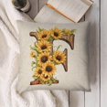 thumbnail image 6 of Monogram Letter F Summer Sunflower Pillow Covers, Floral Decorative Initial 18x18 Inch Throw Pillows for Girls Kids Home Farmhouse Last Name Pillow Case for Sofa Couch Decor, 6 of 6