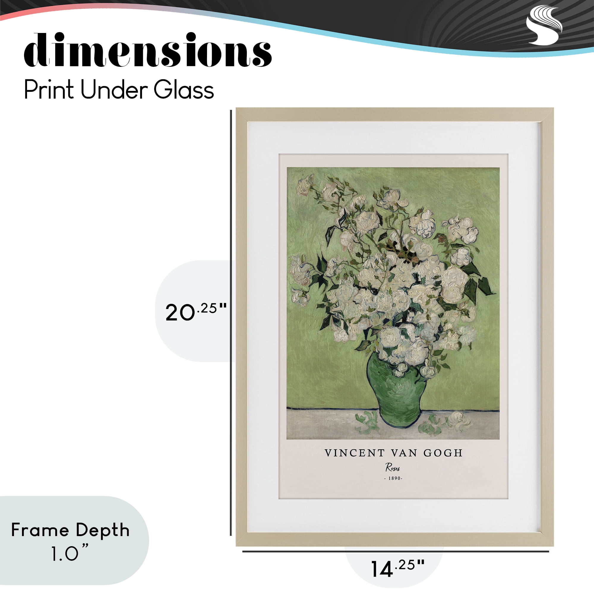 Stupell Industries Classic Roses Van Gogh Birch Framed Print Under Glass, design by Vintage Hustle