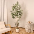 thumbnail image 5 of 7 Feet (84'') Artificial Olive Tree Fluffy Plants Indoor for Home Corner, Faux Olive Tree for Modern Home Office Living Room Floor Decor Indoor, 5 of 6