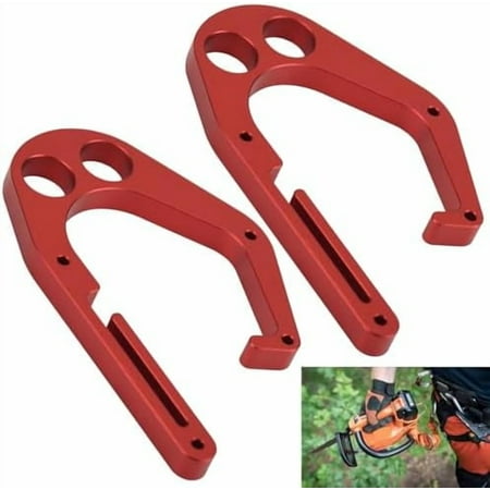 2 Pcs Red Aluminum Hook for Tree Climber Compatible with Shem-biner XL Models One-Hand Operation for Chainsaws and Tools Inside The Hook Quick Installation Not Easy to Fall Off$$Tools