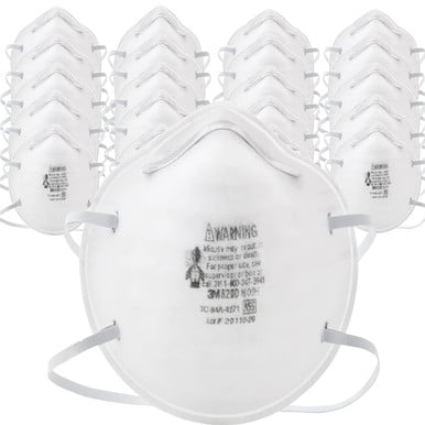 3M N95 Particulate Respirator 8200, Pack of 20, Disposable, Sweeping, Sanding, Grinding, Sawing, Bagging, Dust