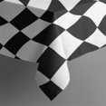 thumbnail image 4 of Black and White Wavy Checkerboard Pattern Rectangle Tablecloth 60"x102",Waterproof Polyester Rectangle Table Cloth, Wipeable Spillproof Polyester Tablecloth for Dining, Camping, Indoor and Outdoor, 4 of 6