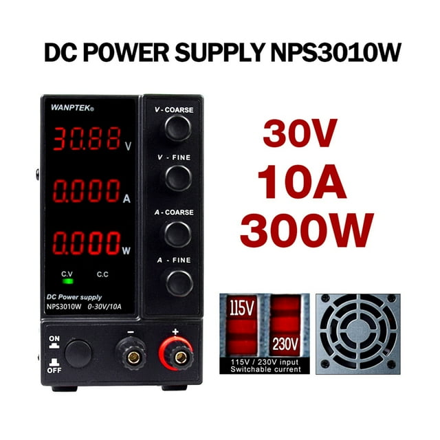 Alimentation CC de Laboratoire, Alimentation à Commutation Réglable et Régulée, Source de Banc Variable, Convertisseur de Tension 30 V 10 A, Excellente Compatibilité