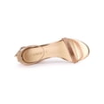 thumbnail image 4 of BLISSFUL STEP Women's Sandals Rhinestone Chunky Heel Ankle Strap Open Toe Party Shoes Rose Gold 9, 4 of 8