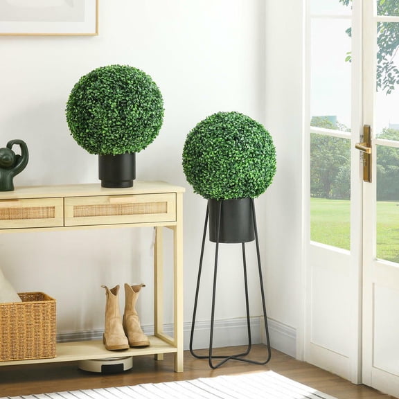 Resenkos 2 Pack Artificial Tree Boxwood Topiary Balls, 15.75 Inch