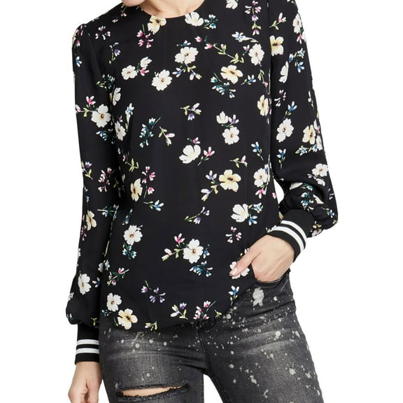 Rachel Roy Womens Dean Pullover Blouse, Black, Small