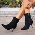 thumbnail image 6 of Womens Chic Ankle Booties Pointed Toe Stiletto Heel Shoes Side Zip Faux Suede Fashion Short Party Evening Date Night Office Daily Wear Boots, 6 of 10