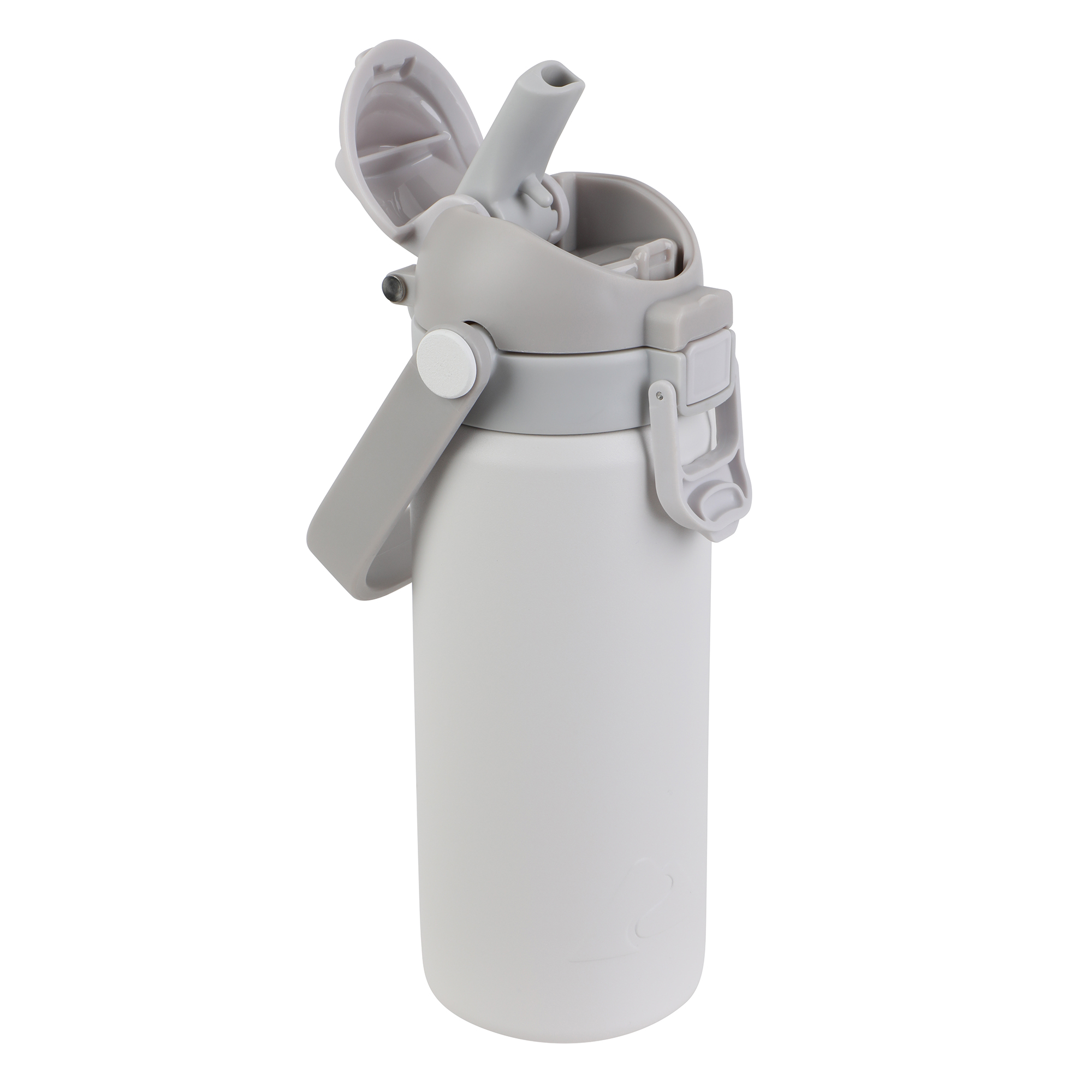 Botella de agua aislada de acero inoxidable de doble pared de 18 oz Ozark Trail con tapa dual para sorber y verter, gris 6