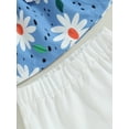 thumbnail image 6 of Bagilaanoe 2pcs Toddler Baby Girl Short Pants Set Floral Sleeveless A-Line Vest Tops + Shorts 12M 18M 24M 3T 4T 5T Kid Casual Summer Outfits, 6 of 7