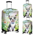 thumbnail image 2 of Boston Terrier Hello Spring Time Flower Floral Nature Travel Luggage Cover Gentleman Dog Lover Gifts Suitcase Dust Protective Decor - 02031, 2 of 5