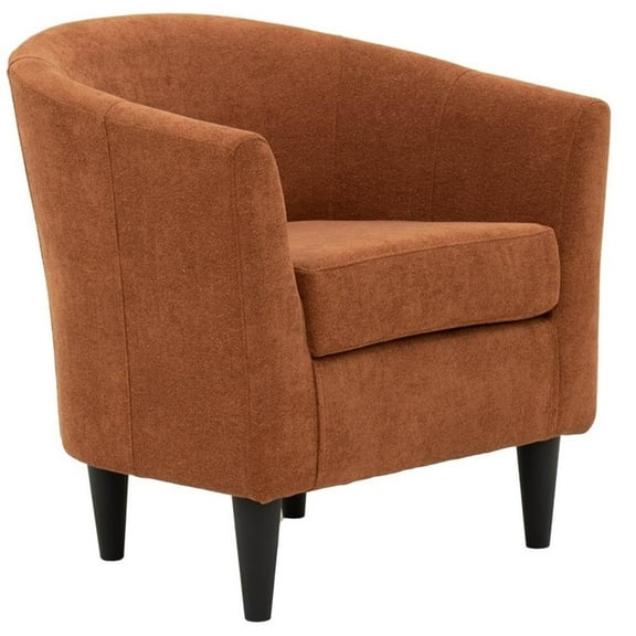 Fox Hill Trading Windsor 17.5" Polyester Fabric Club Chair in Burnt Orange