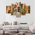 thumbnail image 3 of TISHIRON 5PCS Framed Street Theme Canvas Wall Art Set,60"x32" Italy San Gimignano Wall Canvas Art Decor, 3 of 7