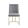 thumbnail image 2 of 19 Inch Gold Metal Legs Velvet Dining Chairs, Modern Dining Chair with High-Density Foam Chair, Simple Upholstered Dining Chairs, Accent Desk Chair Dining Room, Kitchen(Gray,Set of 8), 2 of 10
