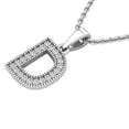 thumbnail image 3 of Dazzlingrock Collection 0.10 Carat (ctw) Round White Diamond Fancy Letter 'D' Initial Pendant 1/10 CT, Sterling Silver, 3 of 6