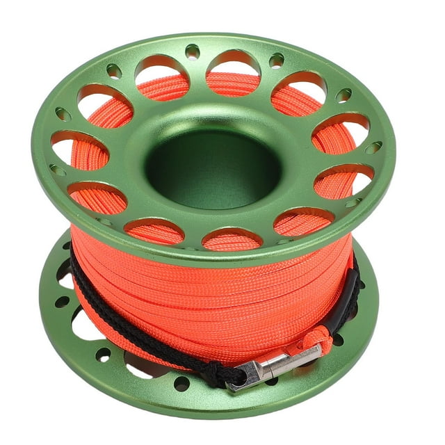 30m Aluminum Diving Spool, Multi Purpose Finger Spool Reel, Dive Reel with Double Ended Hooks for Outdoor Diving Maritime Operations