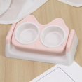 thumbnail image 3 of Double cat and dog Bowl 15 degree Tilted Pet Bowl Detachable Durable Water Bowl Neck Guard Bowl Non for Small Dogs Kitten Pet Supplies Pink, 3 of 8