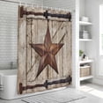 thumbnail image 6 of Texas Star Vintage Shower Curtain, Waterproof Shower Curtains for Bathroom, Brown Beige Wooden Retro Art Washable Fabric Bathtub Curtain Set Bath Decor with 12 Hooks Stall 36"x72", 6 of 8