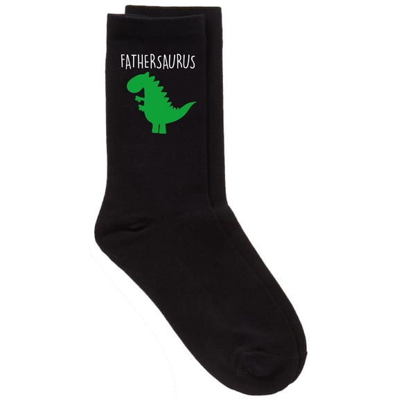 Father Socks Dinosaur Fathersaurus Like A Normal Father, But More Awesome Black Calf Socks Gift Socks Mens Present