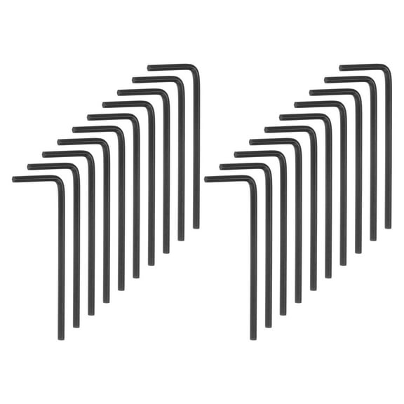 Uxcell 20pcs Hex Key Wrench 5/64" L-Shape Hexagon SAE L key Wrenches Chrome Vanadium Steel Repairing Tool, Black