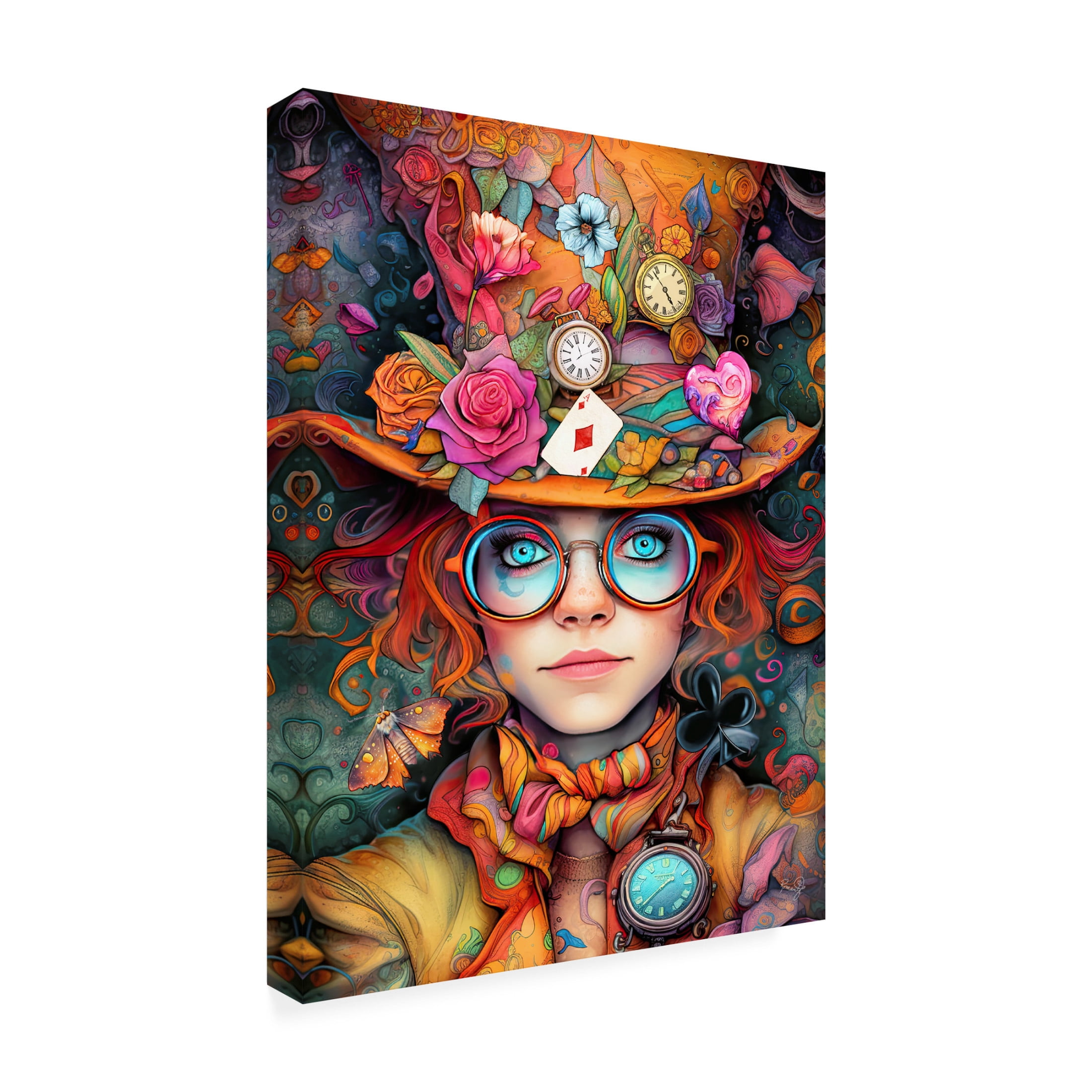 Canvas Wall Art - RomantzArt 'Crazy Smart' Wall Art for Living Room, Bedroom, or Office Décor by Trademark Fine Art - 18 x 24 Inches