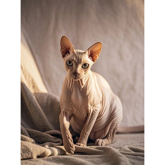 Sphynx Cat Kitten Diamond Dots Painting DIY Kits 5D Diamond Art Full Round Drill Rhinestones by Number Embroidery Arts and Crafts for Living Room Home Wall Decor 12x16 inch / 30x40cm