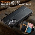 thumbnail image 7 of Allytechgroup Wallet Case for Apple iPhone 16, Premium Leather Flip Stand Cards Holder Business Type RFID Blocking Shockproof Phone Case Cover for iPhone 16, Black, 7 of 7