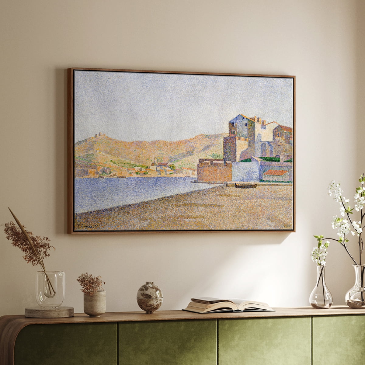 Vintage Landscape-XXXIV By Wexford Home Framed in Walnut Wood Gallery Wrapped Canvas 25 in. x 37 in.