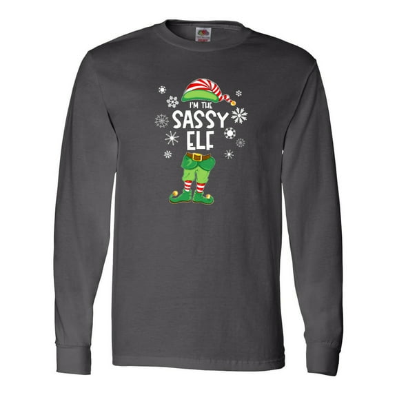 Inktastic Funny Christmas I'm the Sassy Elf with Shoes and Hat Long Sleeve T-Shirt