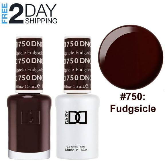DND Gel Nail Polish & Nail Lacquer Set Soak Off Duo Set - #750 Fudgsicle, 0.5 oz