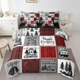 thumbnail image 1 of YST Camper Twin Bed In A Bag 7 Piece Rv Camping Comforter Set Rustic Buffalo Plaid Bedding Comforter Sets Camper Decor For Travel Trailers Bunk Country Camping Bed Set Red Black Grey, 1 of 5