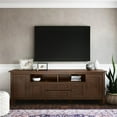 thumbnail image 2 of Maklaine Solid Wood Russet Brown TV Media Stand Rectangular 72" Assembly Required, 2 of 11