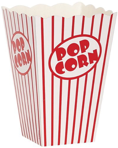 10ct Movie Theater Red and White Striped Popcorn Boxes 