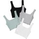 thumbnail image 2 of 4 piezas de cuello cuadrado sin mangas con ribete de volantes para mujer Multi color M Multi color M Xishao ropa, 2 of 2