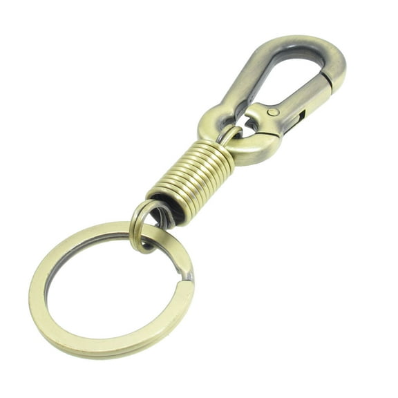 Bronze Tone Coil  Carabiner Hook Clip Keyring Keychain