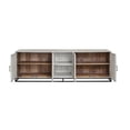 thumbnail image 2 of Benjara Jen 87" Sideboard Cabinet- Doors- Shelves- Black Iron Stand- Cream Wood, 2 of 6