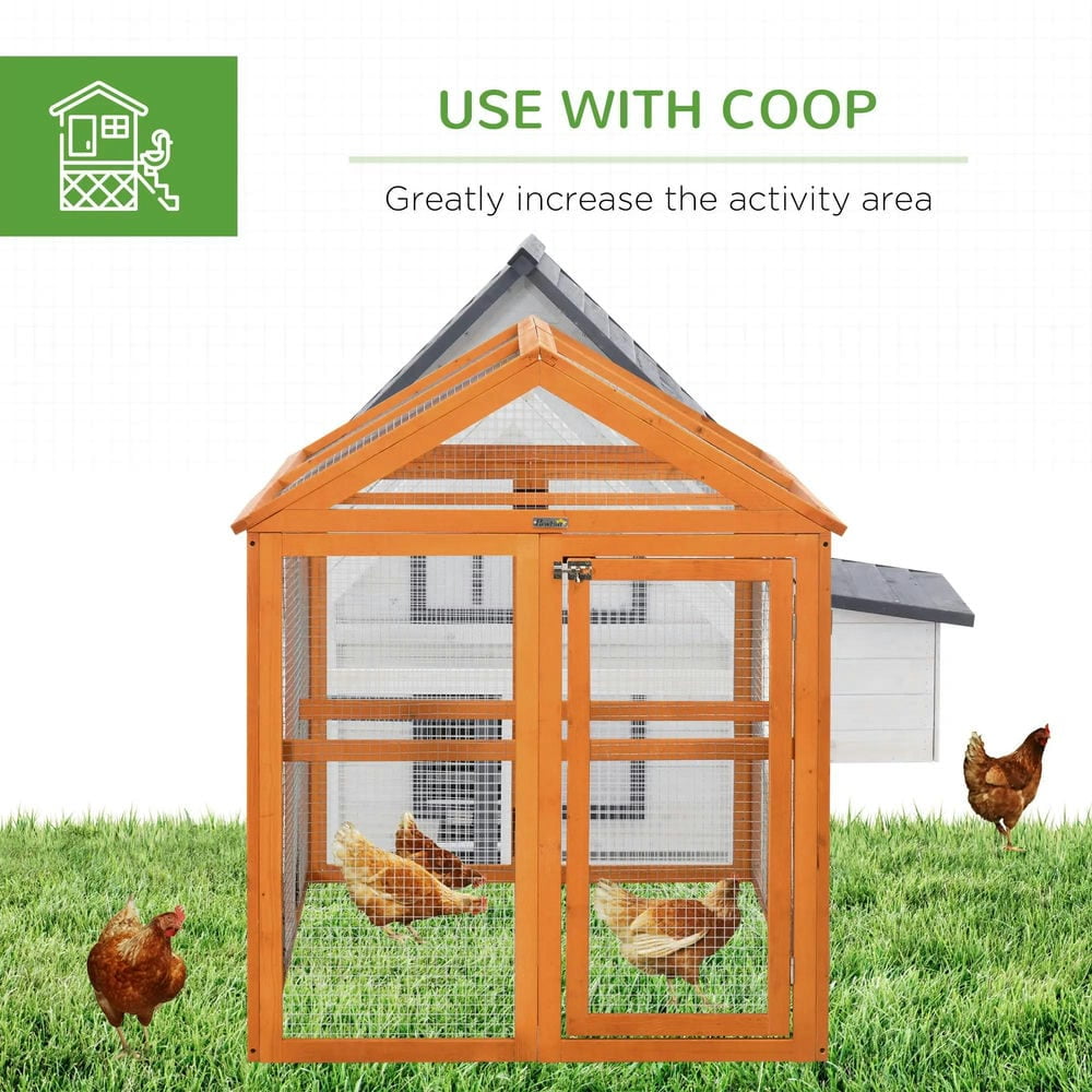 Resenkos Rabbit Hutch, Duck Cage Hutch,Chicken Coop,Wooden Chicken Run, Combinable Design with Perches,Orange