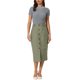 thumbnail image 2 of Falda de lino de INSPIRE CHIC para mujer, de cintura alta, hasta la rodilla, con botones en la parte delantera, faldas de lápiz de oficina, verde gris, 2XL, 2 of 6