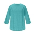 thumbnail image 5 of 3/4 Sleeve Workout Tops for Women Lightweight Quick Dry Sun Shirt Crew Neck Casual Yoga Tunic Tee Tshirts (M, Mint Green), 5 of 6